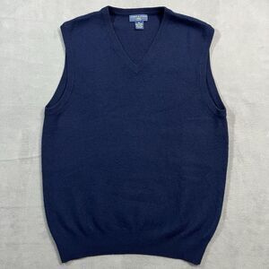 Joseph & Lyman 100% Cashmere Sweater Vest Mens Medium M Blue Sleeveless V-Neck